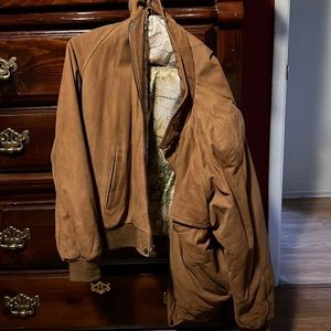 90’s Adventure Team Map Lined Suede Leather Jacket